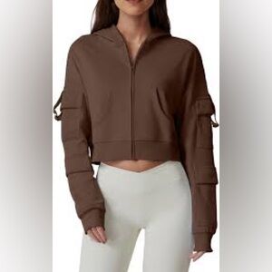 Brown Cropped Hoodie